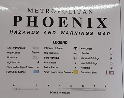 Metropolitan Phoenix Hazards and Warnings Gloss Laminated Wall Map - Wide World Maps & MORE! - Map - Wide World Maps & MORE! - Wide World Maps & MORE!