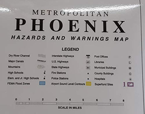 Metropolitan Phoenix Hazards and Warnings Paper/Non-Laminated Wall Map - Wide World Maps & MORE! - Map - Wide World Maps & MORE! - Wide World Maps & MORE!