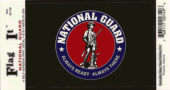 National Guard Self Adhesive Vinyl Decal 6-Pack - Wide World Maps & MORE! - Sticker - Flag-It Stickers - Wide World Maps & MORE!