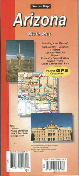 Arizona State Map - Wide World Maps & MORE! - Map - Warren Map - Wide World Maps & MORE!