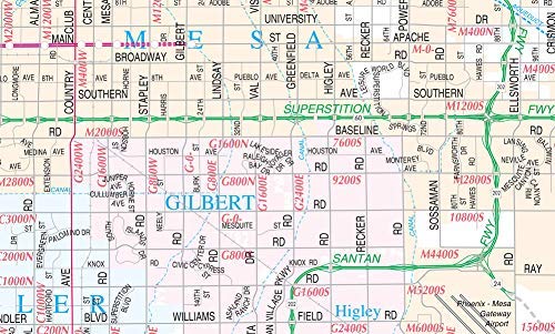 East Valley Arterial & Collector Streets Full-Size Standard Wall Map Dry-Erase Ready-to-Hang - Wide World Maps & MORE! - Map - Wide World Maps & MORE! - Wide World Maps & MORE!