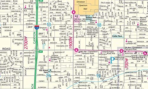 Phoenix Central Corridor Full-Size Dry Erase Ready-to-Hang - Wide World Maps & MORE!