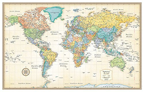 Rand McNally Classic World Wall Map - Factory Laminated - Wide World Maps & MORE! - Map - Rand McNally and Company - Wide World Maps & MORE!