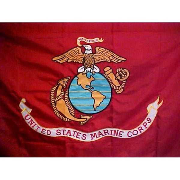 5'×3' Embroidered Double-Sided United States Marines Flag Rough Tex 210D Nylon - Wide World Maps & MORE!