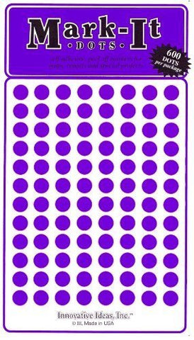 Medium 1/4" Removable Mark-it Brand Dots for Maps, Reports, or Projects - Purple - Wide World Maps & MORE!
