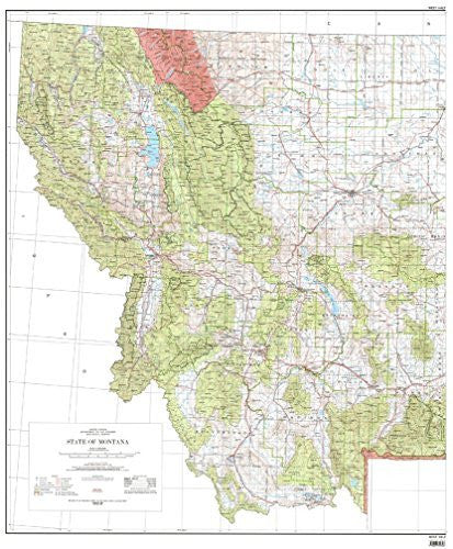 State of Montana West Half Base Map with Highways and Contours - Wide World Maps & MORE! - Map - United States Geological Survey - Wide World Maps & MORE!