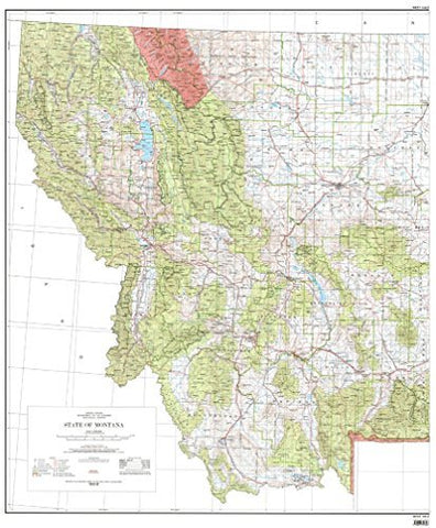 State of Montana West Half Base Map with Highways and Contours - Wide World Maps & MORE! - Book - Wide World Maps & MORE! - Wide World Maps & MORE!