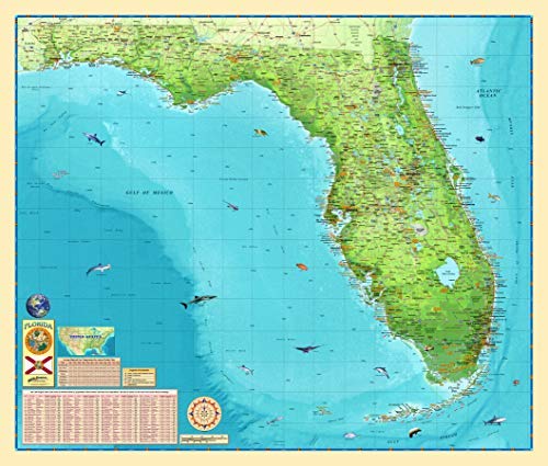 State of FLORIDA Colorful Wall Map *Laminated* 42"x36" - Wide World Maps & MORE! - Book - Wide World Maps & MORE! - Wide World Maps & MORE!