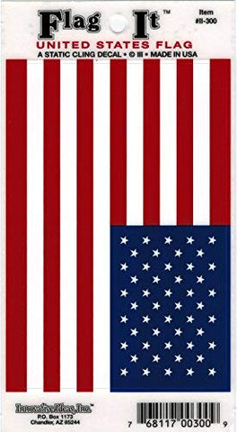 American Flag (US Flag) - Cling-on Window Decal - Wide World Maps & MORE! - Automotive Parts and Accessories - Flag It - Wide World Maps & MORE!