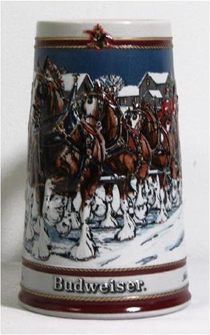 1989 Budweiser Holiday Stein Special Edition Ceramarte Brazil - Wide World Maps & MORE! - Kitchen - Unknown - Wide World Maps & MORE!