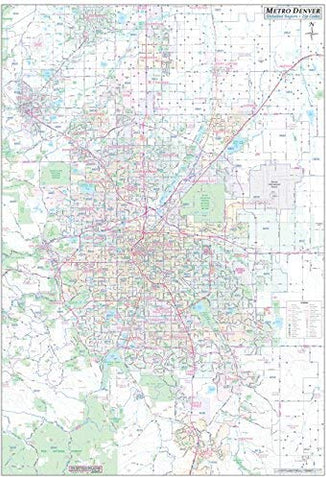 Greater Denver Detailed Region Wall Map w/Zip Codes LARGE 48"x70" - Wide World Maps & MORE! - Book - Wide World Maps & MORE! - Wide World Maps & MORE!