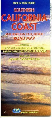 Southern California Coast and Northern Baja/Mexico Road Map Paper, Non-Laminated - Wide World Maps & MORE! - Map - Global Graphics - Wide World Maps & MORE!