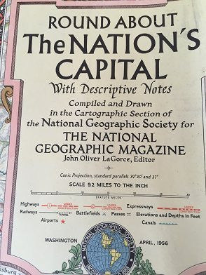 Round About the Nation's Capital with Descriptive Notes (National Geographic Magazine, Vol. CIX, No. 4, April 1956) - Wide World Maps & MORE! - Book - Wide World Maps & MORE! - Wide World Maps & MORE!
