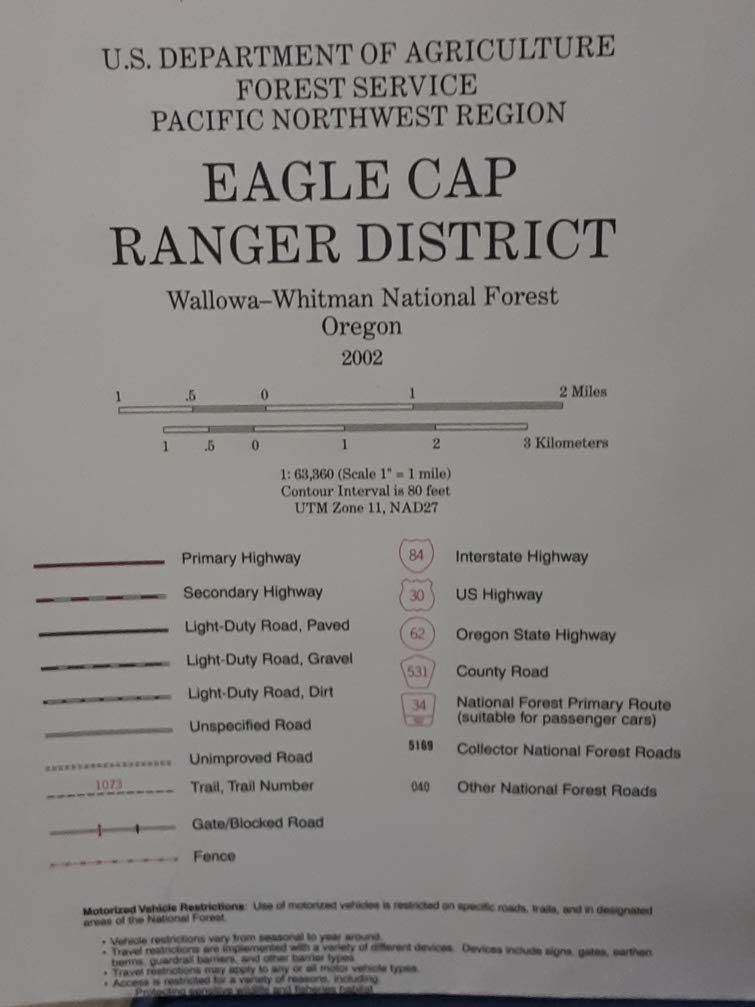 Eagle Cap Ranger District Map - Wallowa Whitman National Forest - Wide World Maps & MORE! - Book - Wide World Maps & MORE! - Wide World Maps & MORE!