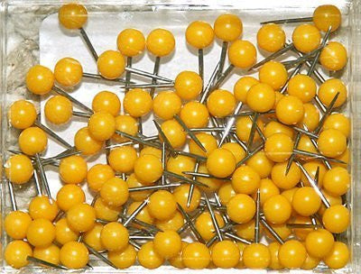 1/8 Inch Map Tacks - Yellow - Wide World Maps & MORE! - Office Product - Moore - Wide World Maps & MORE!