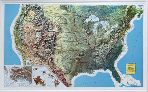 Hubbard Scientific 432 U.S. Relief Map, 34 x 21 Inch, Rand - Wide World Maps & MORE! - Book - Hubbard Scientific - Wide World Maps & MORE!