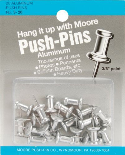 Aluminum 3/8In Push Pins Box 20 - Wide World Maps & MORE! - Art and Craft Supply - Moore - Wide World Maps & MORE!
