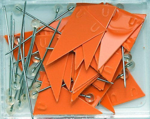 Moore Orange Pennant Map Push Pins - Wide World Maps & MORE! - Office Product - Moore - Wide World Maps & MORE!