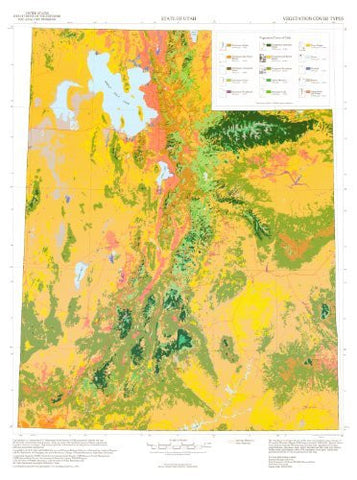 State of Utah Vegetation Cover Types - Wide World Maps & MORE!