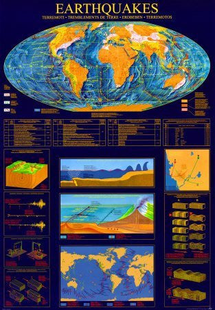 Earthquakes Chart - &#0169;Spaceshots Art Poster Print, 27x39 - Wide World Maps & MORE! - Home - Art.com - Wide World Maps & MORE!