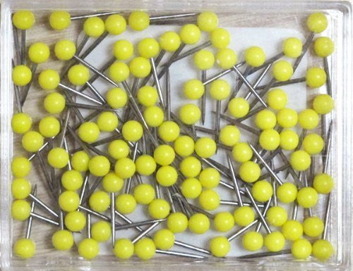 1/16 Inch Map Tacks - Yellow (100 pins per box) - Wide World Maps & MORE! - Office Product - Moore - Wide World Maps & MORE!