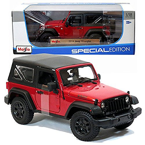 Maisto Year 2015 Special Edition Series 1:18 Scale Die Cast Car Set - Red Color Sports Utility Vehicle 2014 JEEP WRANGLER WILLYS (SUV Dimension: 8-1/2 x 4-1/2 x 4) - Wide World Maps & MORE! - Toy - Maisto - Wide World Maps & MORE!