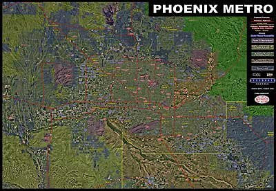 Phoenix Metro Aerial Photomosaic Wall Map Satin Laminated - Wide World Maps & MORE! - Book - Wide World Maps & MORE! - Wide World Maps & MORE!