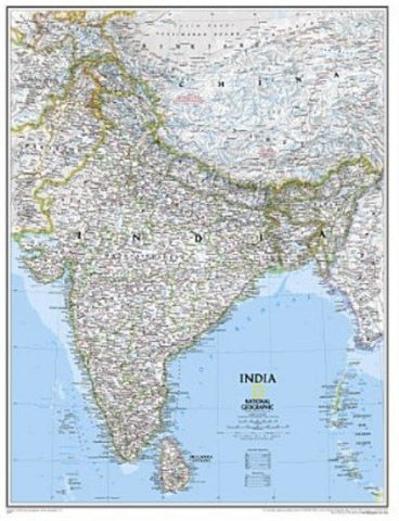 National Geographic Maps India Classic Political Wall Map: Satin Laminated (23" x 30") - Wide World Maps & MORE!
