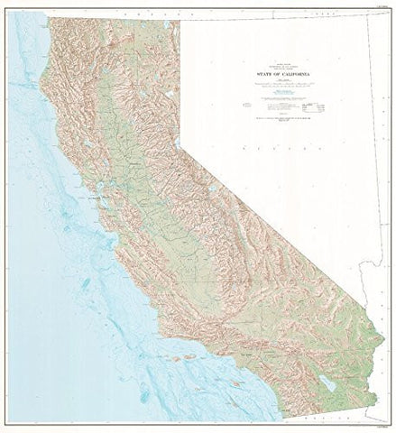 State of California Base Map Shaded Relief - Wide World Maps & MORE! - Book - Wide World Maps & MORE! - Wide World Maps & MORE!