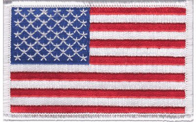 United States Flag: An Embroidered Iron-On Patch (White Border, Two-Pack) - Wide World Maps & MORE! -  - Wide World Maps & MORE! - Wide World Maps & MORE!