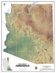 Arizona Desktop Map - Wide World Maps & MORE! - Office Product - Yellow1 - Wide World Maps & MORE!