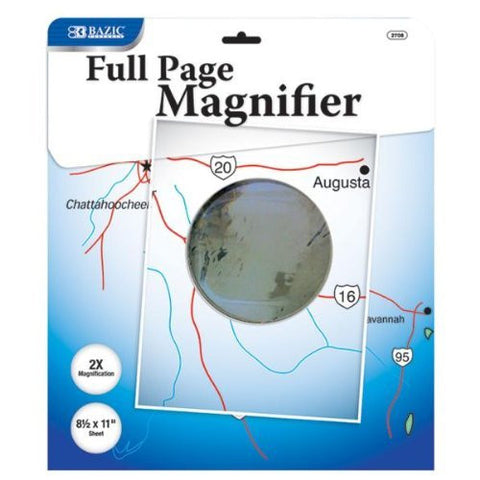 Bazic 8.5" x 11" 2X Magnifying Sheet - Wide World Maps & MORE! - Office Product - Bazic - Wide World Maps & MORE!
