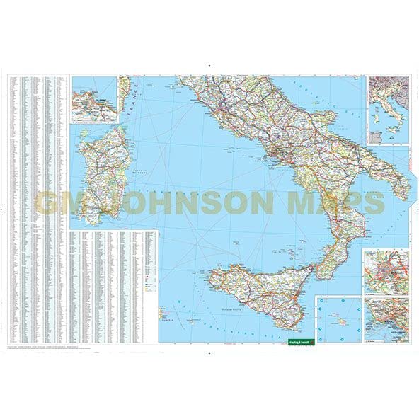 Italy, Austria, & Switzerland Dry Erase Laminated - Wide World Maps & MORE!