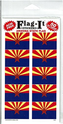 Arizona State Flag Self-Adhesive Flag Stickers (1-Pack) - Wide World Maps & MORE! - Art and Craft Supply - Flag-It Stickers - Wide World Maps & MORE!