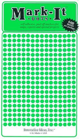 Small 1/8" Removable Mark-It Brand Dots for Maps, Reports, or Projects - Green - Wide World Maps & MORE! - Office Product - Innovative Ideas - Wide World Maps & MORE!