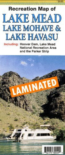 Recreation Map of Lake Mead, Lake Mohave, & Lake Havasu Gloss Laminated - Wide World Maps & MORE! - Map - North Star - Wide World Maps & MORE!