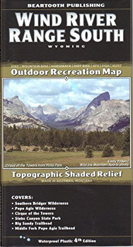 Wind River Range South, Wyoming Topographic Shaded Relief Outdoor Recreation Map - Wide World Maps & MORE! - Map - Beartooth Publishing - Wide World Maps & MORE!