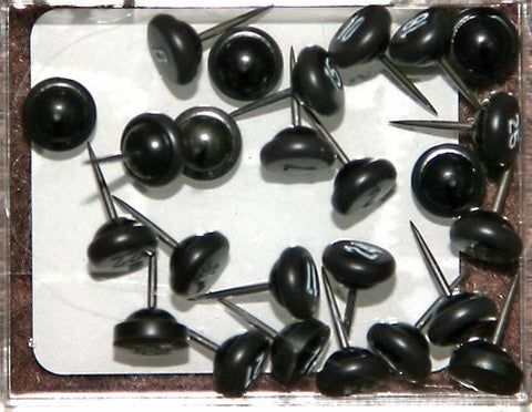 Numbered Map Tacks - Black Pins With White Numbers (box of 25: numbers 1 - 25) by Moore - Wide World Maps & MORE! - Office Product - Moore - Wide World Maps & MORE!