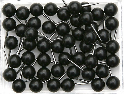 1/4 Inch Map Tacks - Black - Wide World Maps & MORE! - Office Product - Moore - Wide World Maps & MORE!