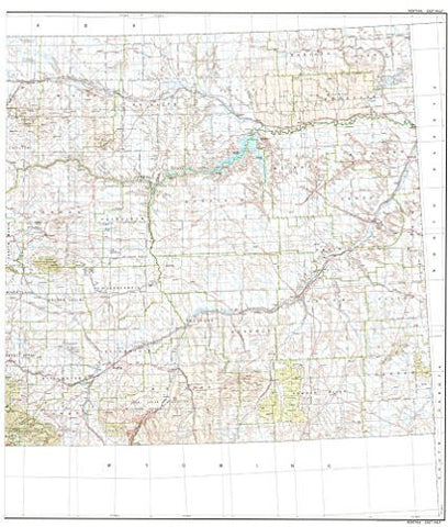 State of Montana East Half Base Map with Highways and Contours - Wide World Maps & MORE! - Book - Wide World Maps & MORE! - Wide World Maps & MORE!