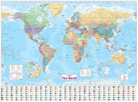 Collins The World: Paper Wall Map - Wide World Maps & MORE! - Map - HarperCollins UK - Wide World Maps & MORE!