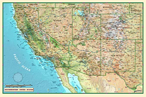 Southwestern United States Full-Size Wall Map - Wide World Maps & MORE! - Map - Wide World Maps & MORE! - Wide World Maps & MORE!