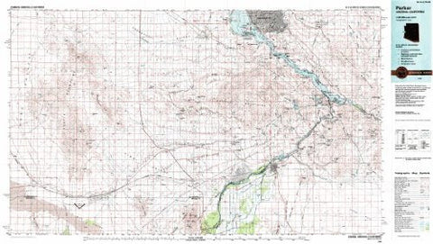 Parker Arizona - California 1:100,000-scale USGS Topographic Map: 30 X 60 Minute Series (1985) - Wide World Maps & MORE!