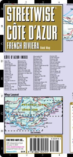 Streetwise French Riviera Map - Laminated Road Map of the French Riviera - Wide World Maps & MORE! - Book - StreetWise - Wide World Maps & MORE!