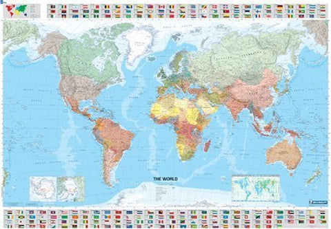 Michelin Map The World 13701 (Factory Laminated, Rolled) (Maps/Wall) 8e - Wide World Maps & MORE! - Map - Michelin - Wide World Maps & MORE!