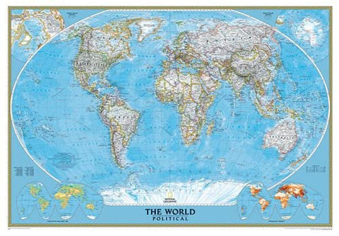 World Classic, Enlarged & Tubed - 69" W × 48" H - Wide World Maps & MORE!