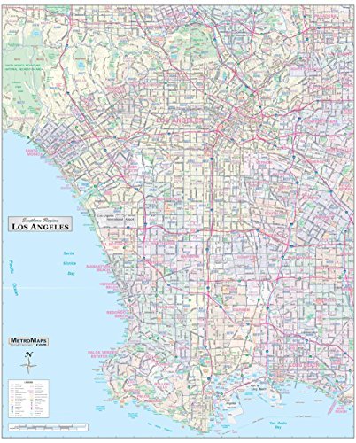 Los Angeles (South Region) 36"x44" Laminated Detailed Arterial Wall Map w/ Zip Codes - Wide World Maps & MORE! - Book - Wide World Maps & MORE! - Wide World Maps & MORE!