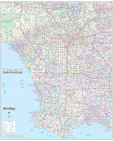 Los Angeles (South Region) 36"x44" Laminated Detailed Arterial Wall Map w/ Zip Codes - Wide World Maps & MORE! - Book - Wide World Maps & MORE! - Wide World Maps & MORE!