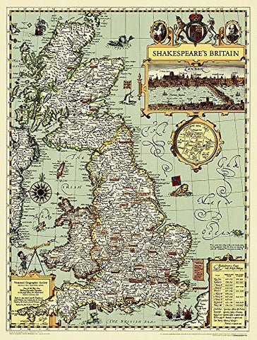 Shakespeare's Britain [Tubed] (National Geographic Reference Map) - Wide World Maps & MORE! - Map - National Geographic Maps - Wide World Maps & MORE!