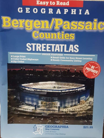 Easy to Read Geographia Bergen/Passaic Counties 2016 - Wide World Maps & MORE! - Book - Wide World Maps & MORE! - Wide World Maps & MORE!